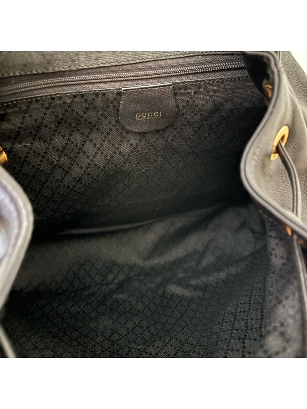 Authentic Gucci Bamboo Line Black Leather Backpack | Iconic Vintage Luxury - Picture 7 of 9